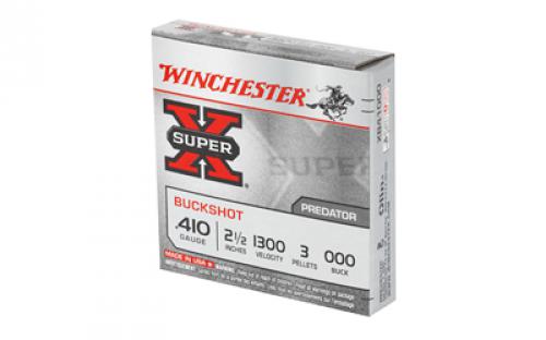 Winchester Ammunition Super-X, 410 Gauge, 2.5", 000 Buckshot, 3 Pellets,5 Round Box XB41000