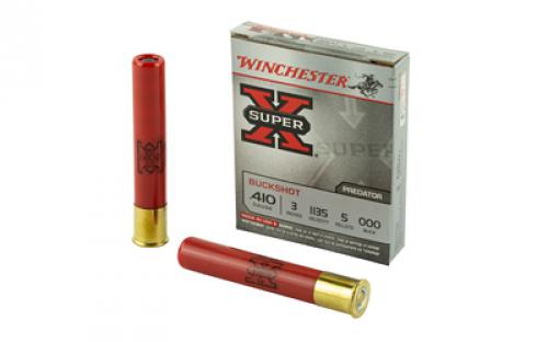 Winchester Ammunition Super-X, 410 Gauge, 3, 000 Buckshot, 5 Pellets,5 Round Box XB413