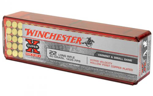 Winchester Ammunition Hyper Velocity, 22LR, 40 Grain, Copper Plated Hollow Point, 100 Round Box XHV22LR