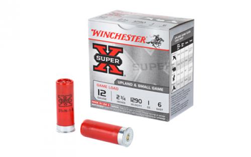 Winchester Ammunition Super-X, 12 Gauge, 2.75, Game Load, #6, 1 oz., Shotshell, 25 Round Box XU126