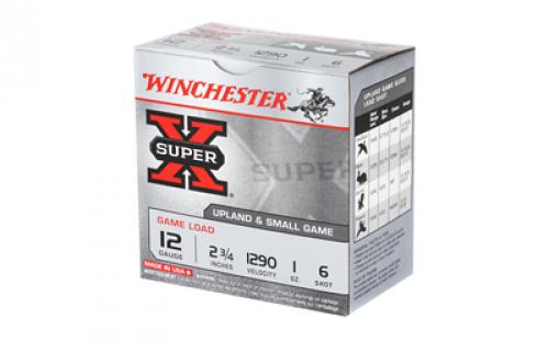 Winchester Ammunition Super-X, 12 Gauge, 2.75", Game Load, #6, 1 oz., Shotshell, 25 Round Box XU126