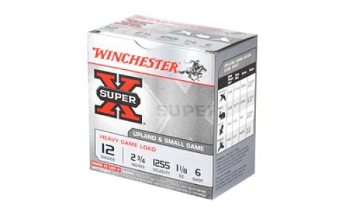 Winchester Ammunition Super-X, 12 Gauge, 2.75", Heavy Game Load, #6, 1.125 oz., Shotshell, 25 Round Box XU12H6