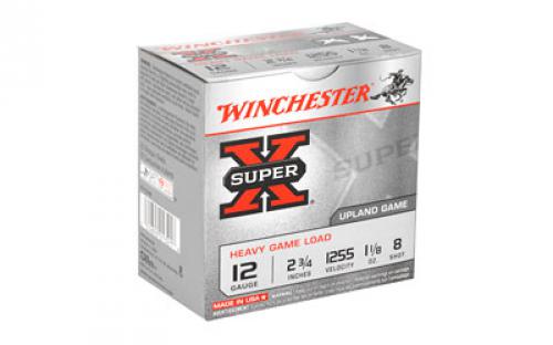 Winchester Ammunition Super-X, 12 Gauge, 2.75", Heavy Game Load, #8, 1.125 oz., Shotshell, 25 Round Box XU12H8