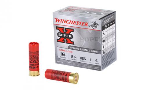 Winchester Ammunition Super-X, 16 Gauge, 2.75, Game Load, #6, 1 oz., Shotshell, 25 Round Box XU166