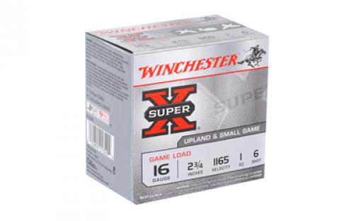 Winchester Ammunition Super-X, 16 Gauge, 2.75", Game Load, #6, 1 oz., Shotshell, 25 Round Box XU166