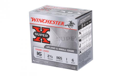 Winchester Ammunition Super-X, 16 Gauge, 2.75", Game Load, #6, 1 oz., Shotshell, 25 Round Box XU166