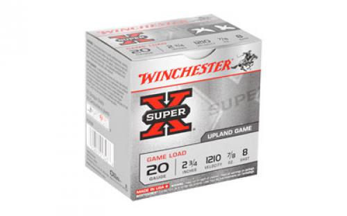 Winchester Ammunition Super-X, 20 Gauge, 2.75", Game Load, #8, 0.875oz, Shotshell, 25 Round Box XU208