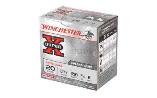 Winchester Ammunition Super-X, 20 Gauge, 2.75", Game Load, #8, 0.875oz, Shotshell, 25 Round Box XU208