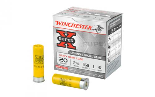 Winchester Ammunition Super-X, 20 Gauge, 2.75, Heavy Game Load, #6, 1 oz., Shotshell, 25 Round Box XU20H6