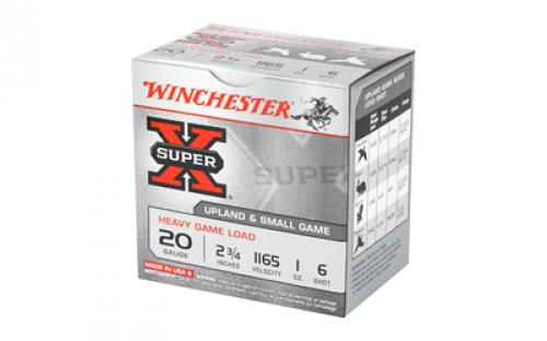 Winchester Ammunition Super-X, 20 Gauge, 2.75", Heavy Game Load, #6, 1 oz., Shotshell, 25 Round Box XU20H6