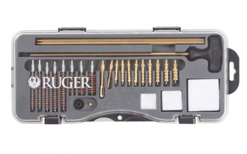 Allen Ruger Rifle and Handgun Cleaning Kit, 26 Piece, For 9MM-45ACP Handguns and .22-7MM Rifles, Molded Case 27825