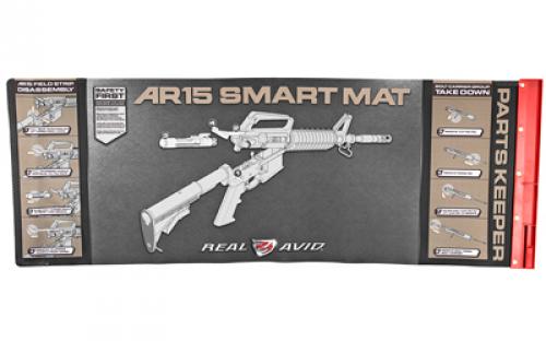 Real Avid Mat, Smart AR15 Cleaning Mat, Parts Keeper Tray, Magnetic Compartment, Oil/Solvent Resistant Coating, 43 X 16 AVAR15SM