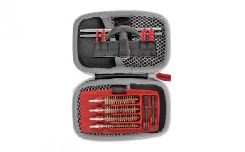 Real Avid Gun Boss, Cleaning Kit, For.22, .357, .38, 9mm, .40, .45 Caliber Firearms, T-Handle, Brushes, Jags, Slotted Tips, Patches, Compact, Weather Resistant Zippered Travel Case with Ballistic Nylon Shell AVGCK310-P