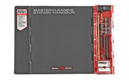 Real Avid Master Cleaning Station, Handgun Cleaning Kit, For .22, .357, .38, .40, .45, 9mm, Deluxe Gun Mat With Set Of Cleaning Tools AVMCS-P