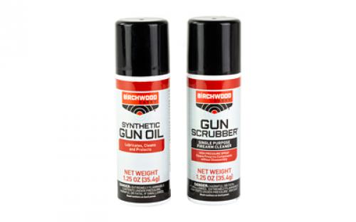 Birchwood Casey Gun Scrubber & Gun Oil, 2 Can Value Pack, Aerosol Can, 1.25oz BC-33329