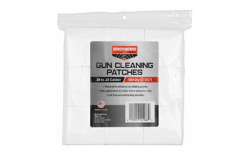 Birchwood Casey Cleaning Patches, 2 1/4, 9MM, .38-.45 Caliber, 500 Patches BC-41166