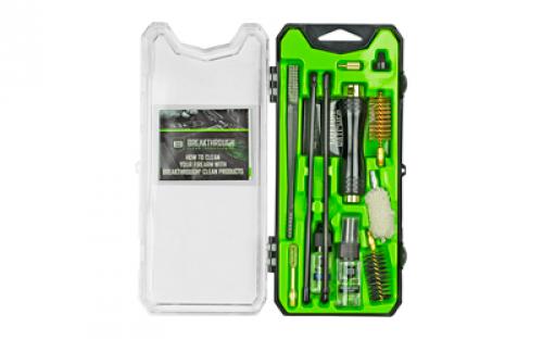 Breakthrough Clean Technologies Vision Series, Cleaning Kit, For 12 Gauge, Includes Cleaning Rod Sections, Hard Bristle Nylon Brushes, Jags, Patch Holders, Cotton Patches, Durable Aluminum Handle And Mini Bottles of Breakthrough Military-Grade Solvent And Battle Born High-Purity Oil BT-CCC-12G