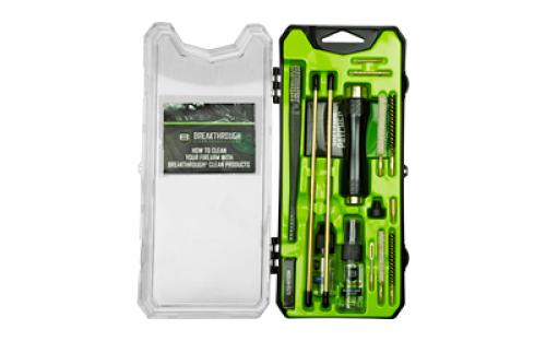 Breakthrough Clean Technologies Vision Series, Cleaning Kit, For .17/.22 Caliber Airguns, Includes Cleaning Rod Sections, Hard Bristle Nylon Brushes, Jags, Patch Holders, Cotton Patches, Durable Aluminum Handle And Mini Bottles of Breakthrough Military-Grade Solvent And Battle Born High-Purity Oil BT-CCC-AG