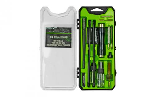 Breakthrough Clean Technologies Vision Series, Cleaning Kit, For AR15, Includes Cleaning Rod Sections, Hard Bristle Nylon Brushes, Jags, Patch Holders, Cotton Patches, Durable Aluminum Handle And Mini Bottles of Breakthrough Military-Grade Solvent And Battle Born High-Purity Oil BT-CCC-AR15