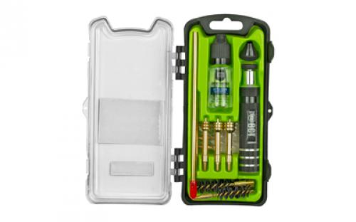 Breakthrough Clean Technologies Vision Series, Cleaning Kit, For .38/.40/.45 Cal, Includes Cleaning Rod Sections, Hard Bristle Nylon Brushes, Jags, Patch Holder, Cotton Patches, Durable Aluminum Handle, Mini Bottle of Battle Born High-Purity Oil BT-CCC-P