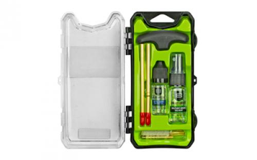 Breakthrough Clean Technologies Vision Series, Cleaning Kit, For .22 Cal, Includes Cleaning Rod Sections, Hard Bristle Nylon Brushes, Jags, Patch Holders, Cotton Patches, Durable Aluminum Handle And Mini Bottles of Breakthrough Military-Grade Solvent And Battle Born High-Purity Oil BT-ECC-22