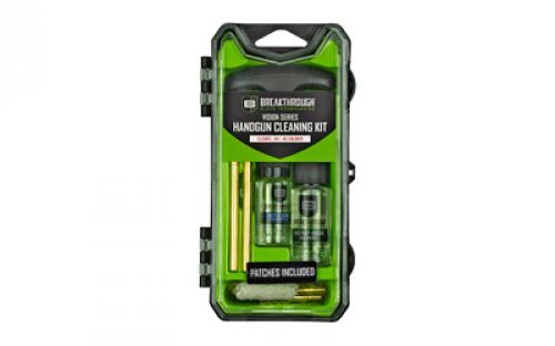 Breakthrough Clean Technologies Vision Series, Cleaning Kit, For  44/45 Cal, Includes Cleaning Rod Sections, Hard Bristle Nylon Brushes, Jags, Patch Holders, Cotton Patches, Durable Aluminum Handle And Mini Bottles of Breakthrough Military-Grade Solvent And Battle Born High-Purity Oil BT-ECC-44/45