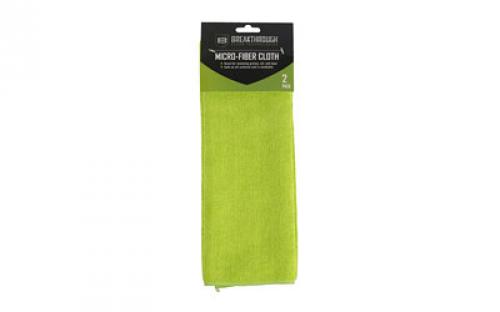 Breakthrough Clean Technologies Green Microfiber Towel Cloth, 14 X 14 BT-MFT-2PK