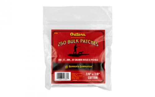 Outers Cleaning Patches, Bulk Pack, .17-.22 Cal, 250 Count 42382