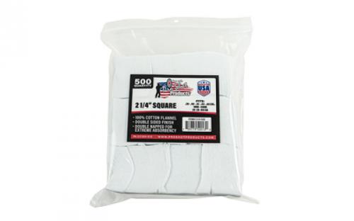 Pro-Shot Products Patch, .38-.45Cal / 20 Guage-410 Guage, 2 1/4 Square, 500 Pack 214-500