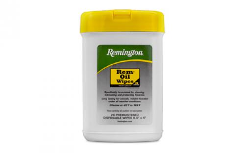 Remington Rem-Oil, Gun Cleaning Wipes, 7 X 8 Wipes, 24 Pack, Pop Up Canister 16325