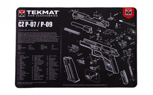 TekMat Cleaning Mat, Pistol Size, 11x17, For CZ P07/P09, Black TEK-R17-CZP07