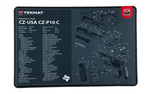 TekMat Cleaning Mat, Pistol Size, 11x17, For CZ P10C, Black TEK-R17-CZP10C