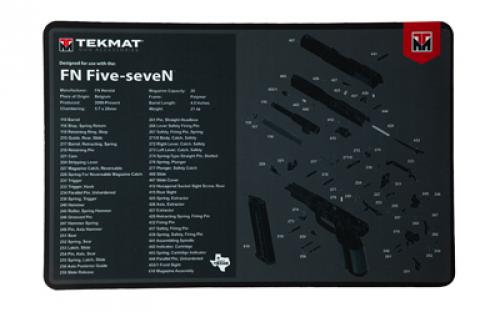 TekMat Cleaning Mat, Pistol Size, 11x17, For FN Five Seven, Black TEK-R17-FN-FV-SVN