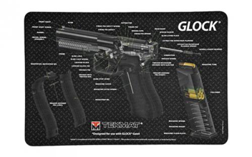 TekMat Pistol Mat For Glock, 3D Cut Away, 11x17, Black,  Includes Small Microfiber TekTowel, Packed In Tube TEK-R17-GLOCK-CA