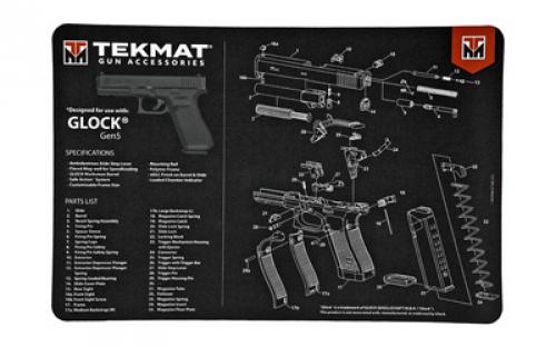 TekMat Pistol Mat For Glock Gen 5, 11x17, Black, Includes Small Microfiber TekTowel, Packed In Tube TEK-R17-GLOCK-G5