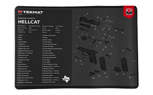 TekMat Original Mat, Springfield Hellcat, Cleaning Mat, Thermoplastic Surface Protects Gun From Scratching, 1/8 Thick, 11x17, Tube Packaging, Black TEK-R17-HELLCAT