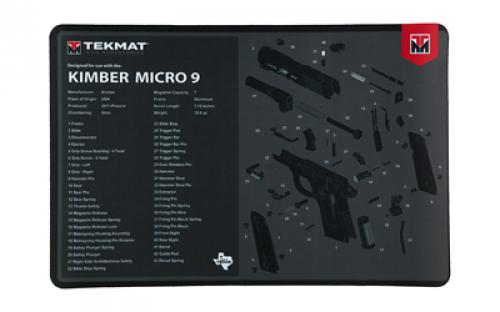 TekMat Cleaning Mat, Pistol Size, 11x17, For Kimber Micro 9, Black TEK-R17-KIMBER-MCR9