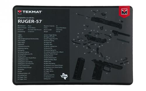 TekMat Cleaning Mat, Pistol Size, 11x17, For Ruger Five Seven, Black TEK-R17-RUGER57