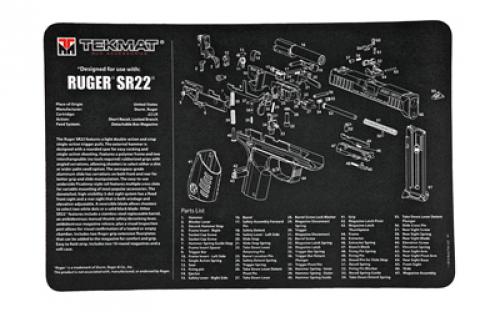 TekMat Ruger SR22 Pistol Mat, 11x17, Black, Includes Small Microfiber TekTowel, Packed In Tube TEK-R17-RUGERSR22