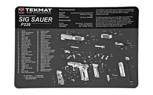 TekMat Sig P226 Pistol Mat, 11x17, Black, Includes Small Microfiber TekTowel, Packed In Tube TEK-R17-SIGP226