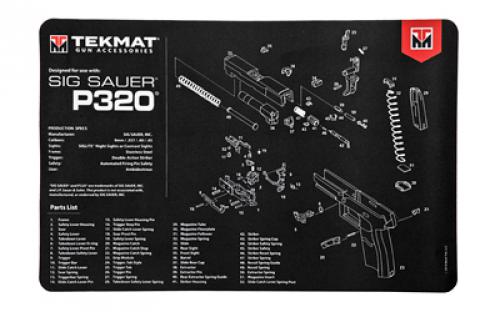 TekMat Sig P320 Pistol Mat, 11x17, Black, Includes Small Microfiber TekTowel, Packed In Tube TEK-R17-SIGP320