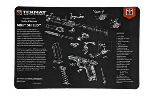 TekMat S&W M&P SHIELD Pistol Mat, 11x17, Black, Includes Small Microfiber TekTowel, Packed In Tube TEK-R17-SW-MP-SHIELD