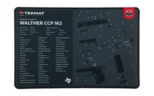 TekMat Cleaning Mat, Pistol Size, 11x17, For Walther CCP M2, Black TEK-R17-WAL-CCP-M2