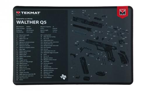 TekMat Cleaning Mat, Pistol Size, 11x17, For Walther Q5 SF, Black TEK-R17-WAL-Q5-SF