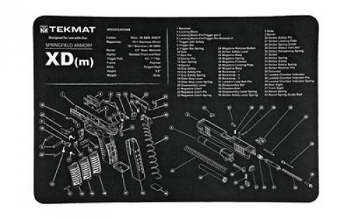 TekMat Springfield XDM Pistol Mat, 11x17, Black, Includes Small Microfiber TekTowel, Packed In Tube TEK-R17-XDM