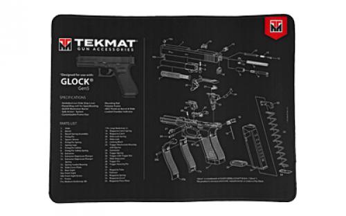 TekMat Ultra Mat, For Glock Gen 5, Cleaning Mat, Thermoplastic Surface Protects Gun From Scratching, 1/4 Thick, 15X20, Tube Packaging, Black TEK-R20-GLOCK-G5