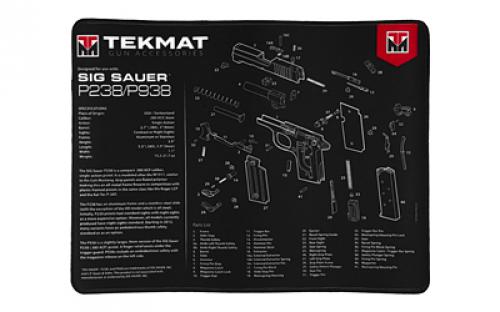 TekMat Ultra Mat, Sig Sauer P238, Cleaning Mat, Thermoplastic Surface Protects Gun From Scratching, 1/4 Thick, 15X20, Tube Packaging, Black TEK-R20-SIGP238