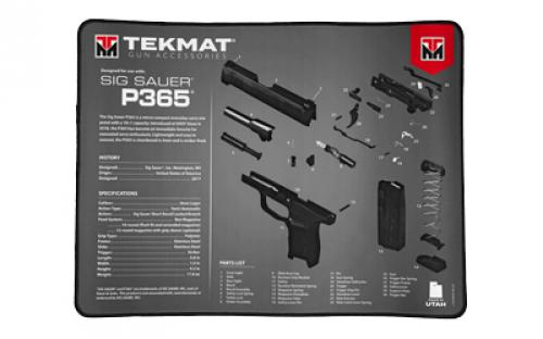 TekMat Ultra Mat, Sig Sauer P365, Cleaning Mat, Thermoplastic Surface Protects Gun From Scratching, 1/4 Thick, 15X20, Tube Packaging, Black TEK-R20-SIGP365