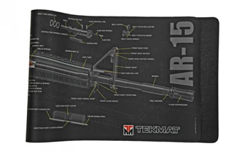 TekMat AR-15 Cutaway Mat, 12x36, Black, Includes Small Microfiber TekTowel, Packed In Tube TEK-R36-AR15-CA