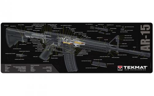 TekMat AR-15 Cutaway Mat, 12"x36", Black, Includes Small Microfiber TekTowel, Packed In Tube TEK-R36-AR15-CA